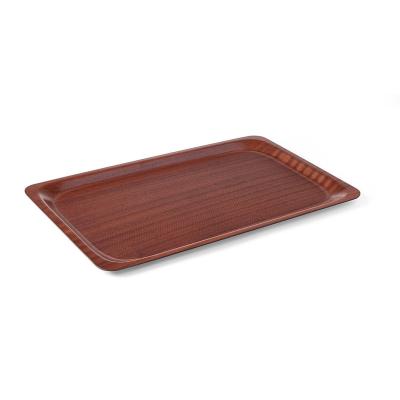 Servírovací podnos, obdélníkový, protiskluzový, laminovaný, AmerBox, Mahagon, 330x430mm | 507469
